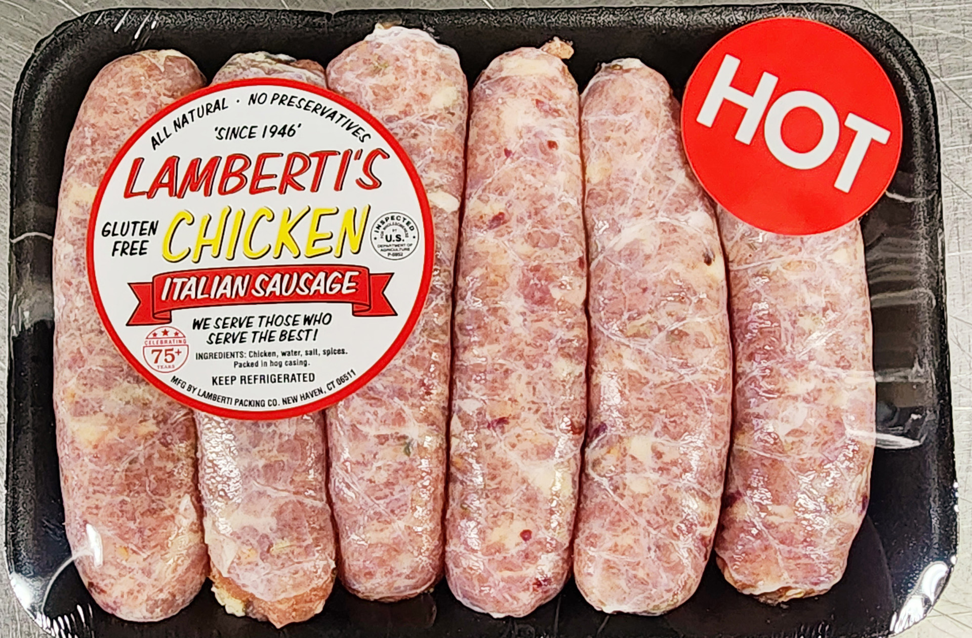 Lamberti Hot Chicken Sausage Links - 3 pkgs 6 links ea (3 x 1 lb