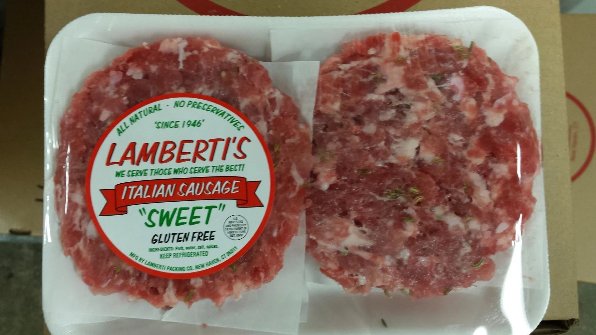 Lamberti Sweet Italian Sausage Patties - 3 pkgs four 4 oz patties